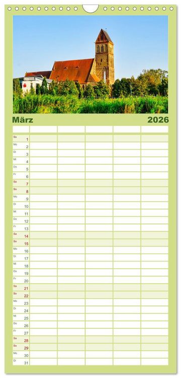 Produktbild: Familienplaner 2026 - Anklam und Umgebung mit 5 Spalten (Wandkalender, 21 x 45 cm) CALVENDO