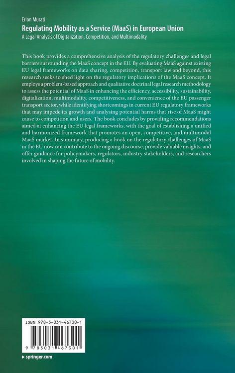 Produktbild: Regulating Mobility as a Service (MaaS) in European Union
