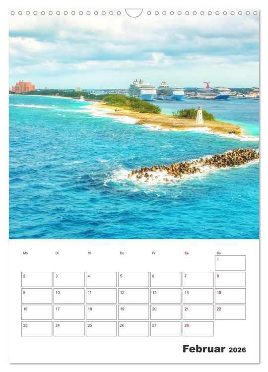 Produktbild: Nassau - Reiseplaner (Wandkalender 2026 DIN A3 hoch), CALVENDO Monatskalender