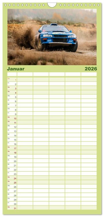 Produktbild: Familienplaner 2026 - Rallye Faszination 2026 mit 5 Spalten (Wandkalender, 21 x 45 cm) CALVENDO