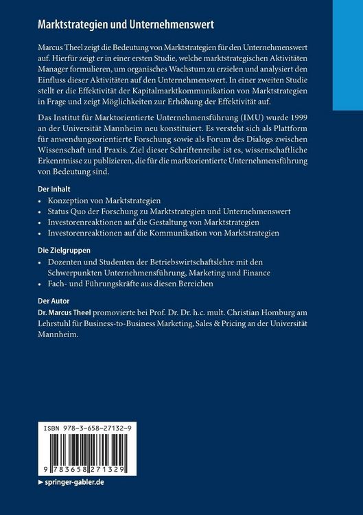 Produktbild: Marktstrategien und Unternehmenswert