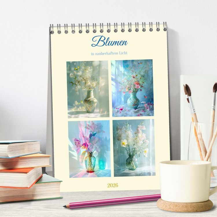 Produktbild: Blumen in zauberhaftem Licht (Tischkalender 2026 DIN A5 hoch), CALVENDO Monatskalender