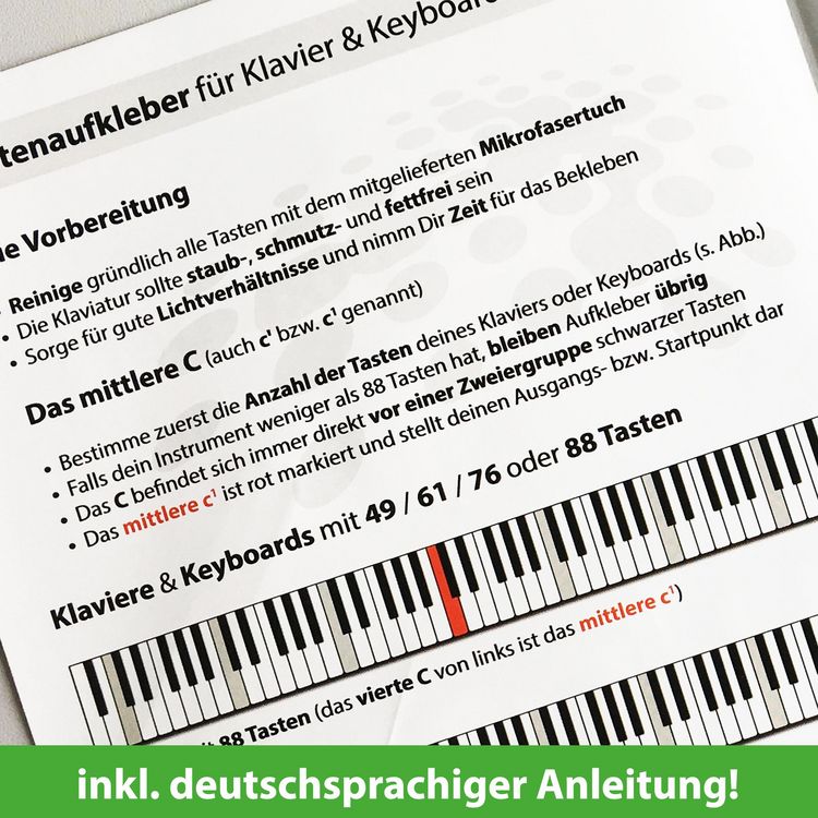 Produktbild: ARTIST AHEAD Noten Aufkleber f&uuml;r Klavier & Keyboard