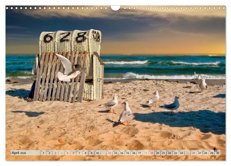 Produktbild: Strandvergn&uuml;gen - an Nordsee und Ostsee (Wandkalender 2026 DIN A3 quer), CALVENDO Monatskalender