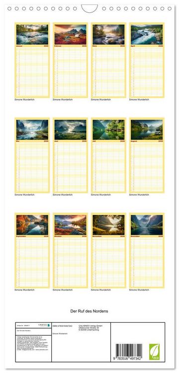 Produktbild: Familienplaner 2026 - Der Ruf des Nordens mit 5 Spalten (Wandkalender, 21 x 45 cm) CALVENDO
