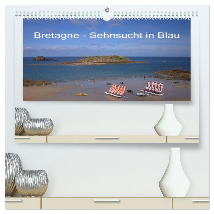 Produktbild: Bretagne - Sehnsucht in Blau (hochwertiger Premium Wandkalender 2026 DIN A2 quer), Kunstdruck in Hochglanz
