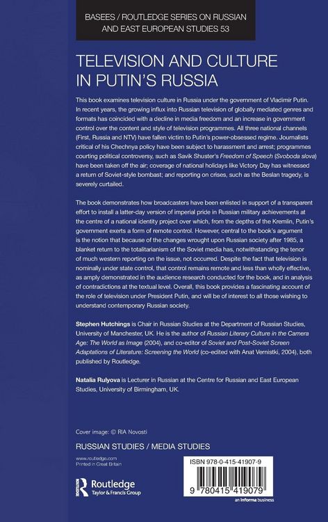 Produktbild: Television and Culture in Putin's Russia
