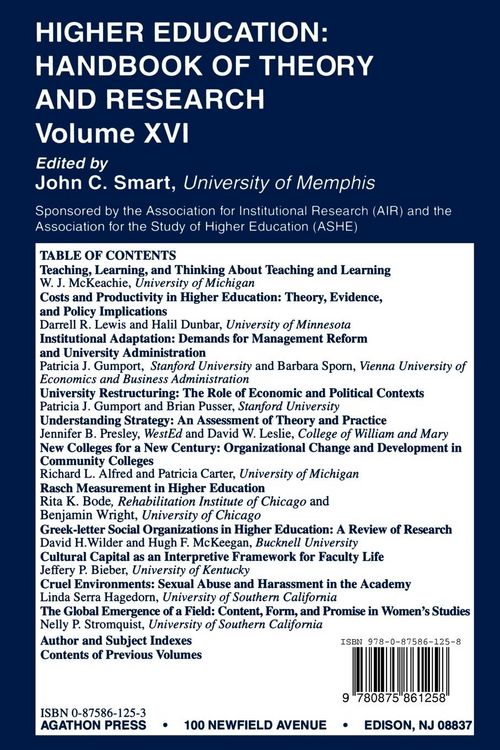 Produktbild: Higher Education: Handbook of Theory and Research