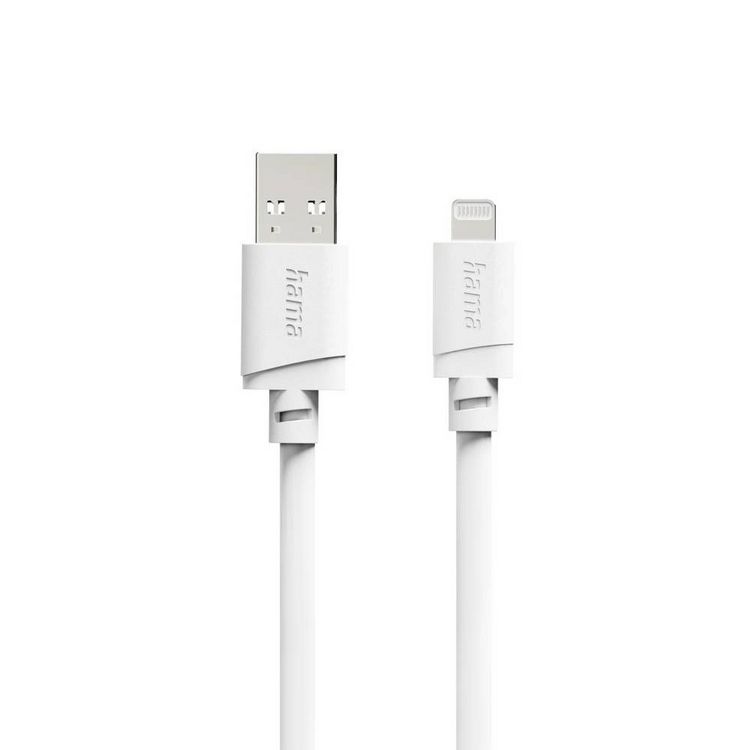 Produktbild: Hama USB-Ladekabel USB 2.0 Apple Lightning Stecker, USB-A Stecker 1m Wei&szlig; 00201800