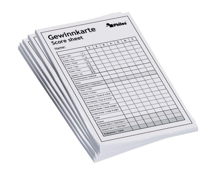 Produktbild: W&uuml;rfelspiel Gewinnkarten - Bl&ouml;cke