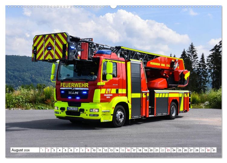 Produktbild: Feuerwehrfahrzeuge (Wandkalender 2026 DIN A2 quer), CALVENDO Monatskalender