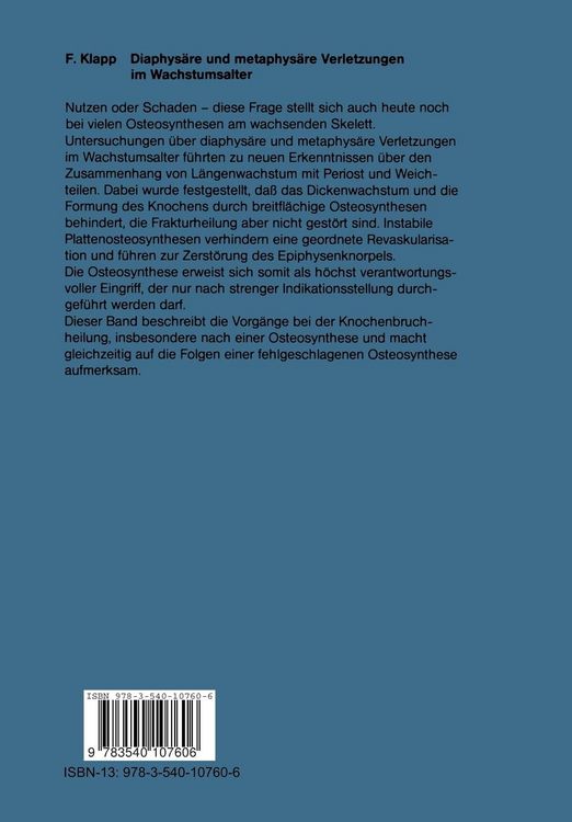 Produktbild: Diaphys&auml;re und metaphys&auml;re Verletzungen im Wachstumsalter