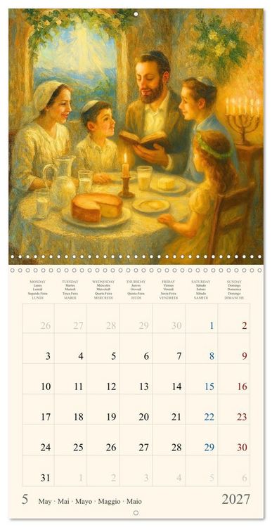 Produktbild: A Year of Jewish Life &ndash; Festivals and Traditions (Wall Calendar 2027 12 &times; 12 Inch) CALVENDO 12 Month Wall Calendar