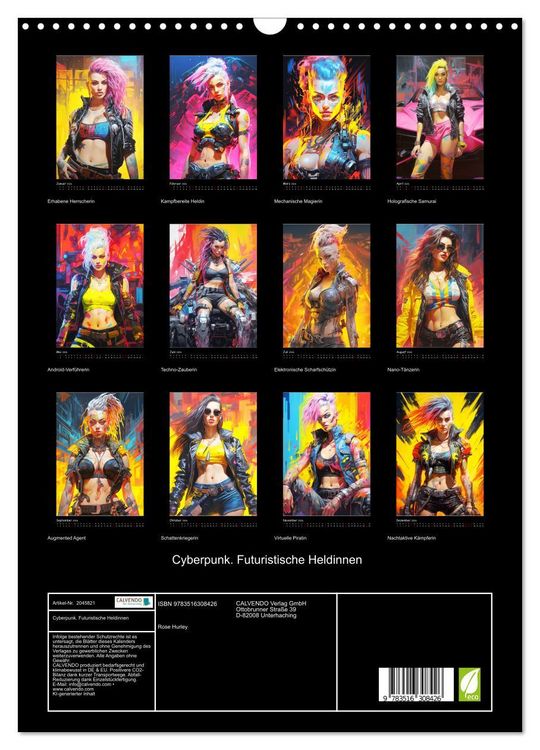 Produktbild: Cyberpunk. Futuristische Heldinnen (Wandkalender 2026 DIN A3 hoch), CALVENDO Monatskalender