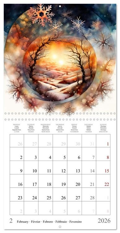 Produktbild: Magie des quatre saisons (Calendrier mural carr&eacute; 2026 30x30 cm) Calendrier double avec une page pour vos prises de notes