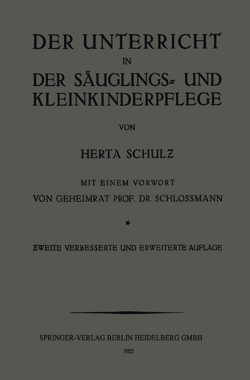 Produktbild: Der Unterricht in der S&auml;uglings- und Kleinkinderpflege