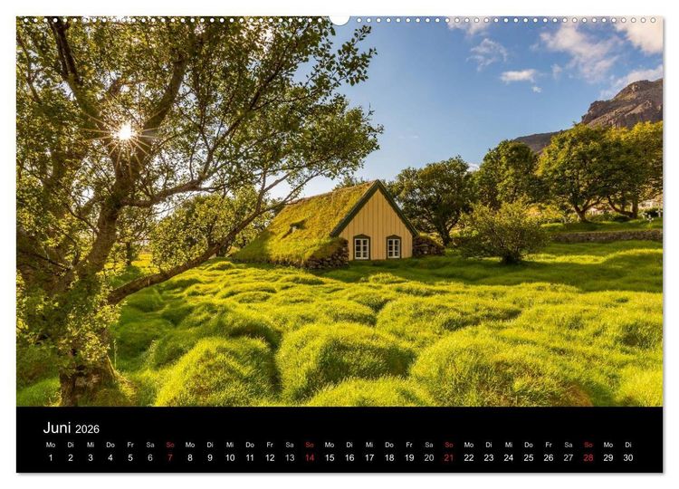 Produktbild: ISLAND - Zauber der Natur (Wandkalender 2026 DIN A2 quer), CALVENDO Monatskalender