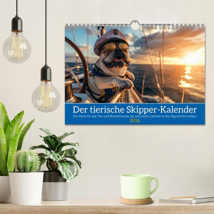 Produktbild: Der tierisch Skipper-Kalender (Wandkalender 2026 DIN A4 quer), CALVENDO Monatskalender