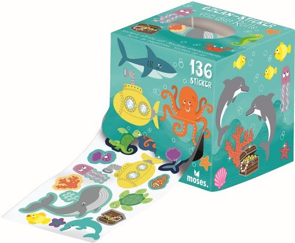 Produktbild: Sticker von der Rolle Weltall, Ozean und Haustiere