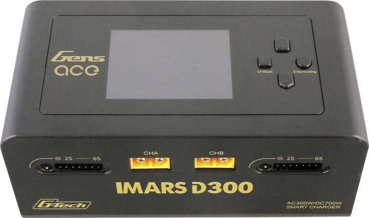 Produktbild: Gens ace Imars D300 Modellbau-Ladeger&auml;t 16A LiPo, LiIon, LiHV, LiFePO, NiMH doppelter Ladeausgang, Akkuerkennung, Entladefunktion