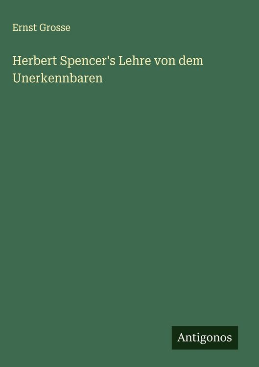 Produktbild: Herbert Spencer's Lehre von dem Unerkennbaren