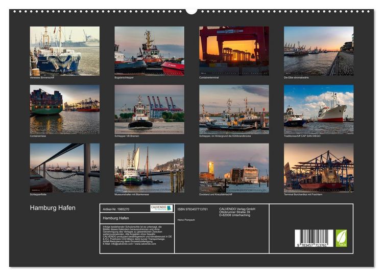 Produktbild: Hamburg Hafen (hochwertiger Premium Wandkalender 2026 DIN A2 quer), Kunstdruck in Hochglanz
