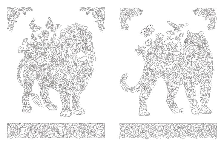 Produktbild: Inspiration Florale Tiere – 50 blumige Motive zum Ausmalen und Träumen