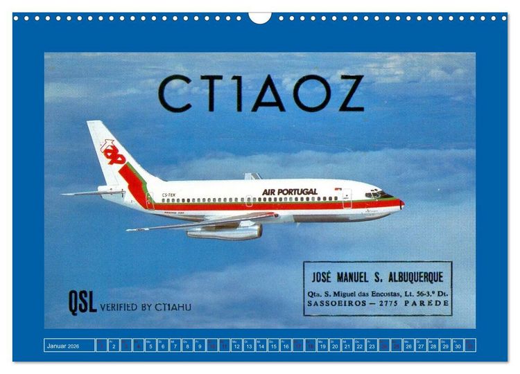 Produktbild: &Uuml;ber den Wolken - Flugzeuge des 20. Jahrhunderts auf Amateurfunkkarten (Wandkalender 2026 DIN A3 quer), CALVENDO Monatskalender