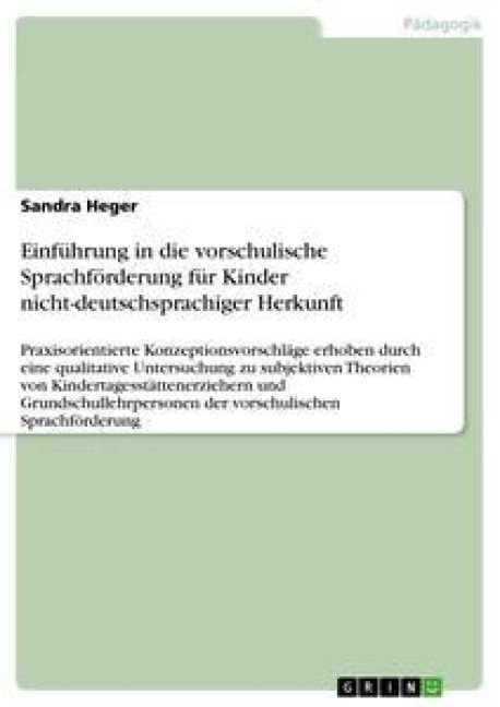 Produktbild: Einf&uuml;hrung in die vorschulische Sprachf&ouml;rderung f&uuml;r Kinder nicht-deutschsprachiger Herkunft