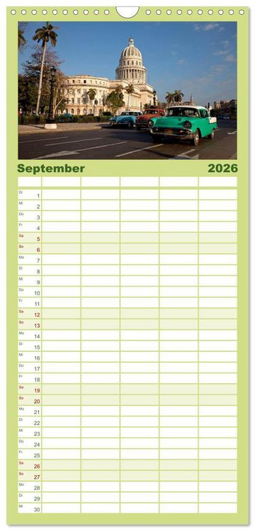 Produktbild: Familienplaner 2026 - Classic Cars of Cuba mit 5 Spalten (Wandkalender, 21 x 45 cm) CALVENDO