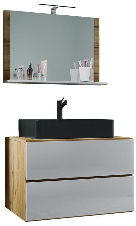 Produktbild: 3-tlg Waschtisch Badm&ouml;bel Lendas 80 cm M Schublade