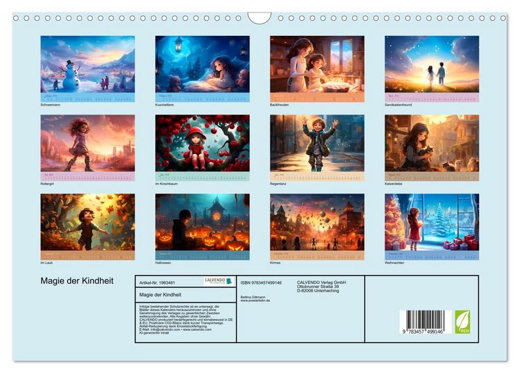 Produktbild: Magie der Kindheit (Wandkalender 2026 DIN A3 quer), CALVENDO Monatskalender