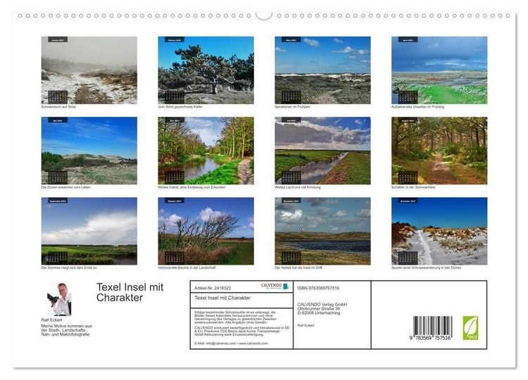 Produktbild: Texel Insel mit Charakter (hochwertiger Premium Wandkalender 2027 DIN A2 quer), Kunstdruck in Hochglanz