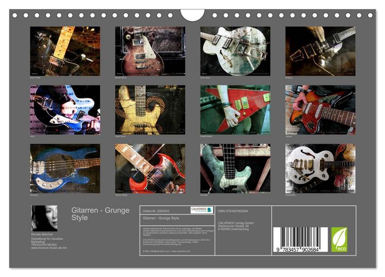 Produktbild: Gitarren - Grunge Style (Wandkalender 2026 DIN A4 quer), CALVENDO Monatskalender