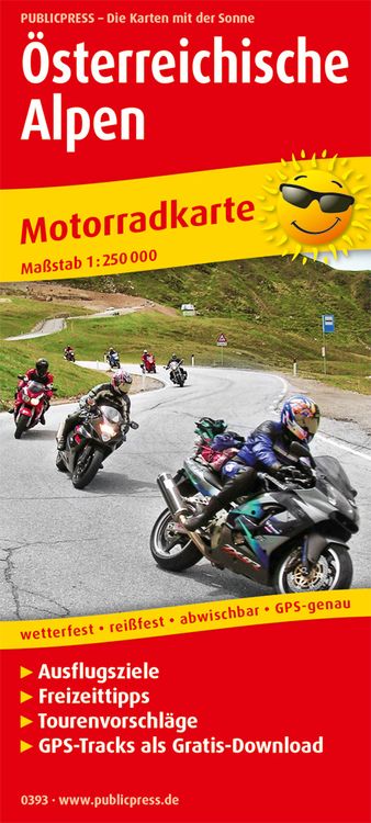Produktbild: Motorradkarte Österreichische Alpen