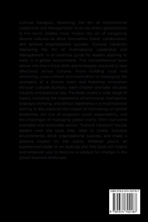 Produktbild: Cultural Catalysts, Mastering the Art of Multinational Leadership and Management