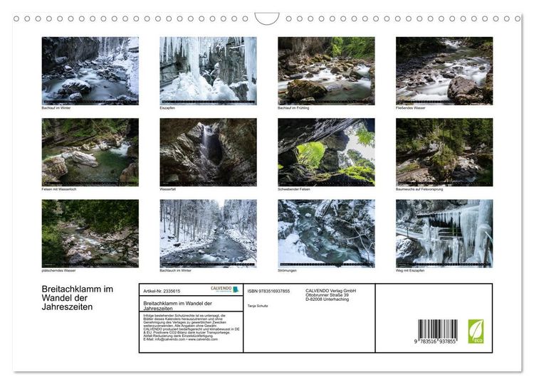Produktbild: Breitachklamm im Wandel der Jahreszeiten (Wandkalender 2027 DIN A3 quer), CALVENDO Monatskalender