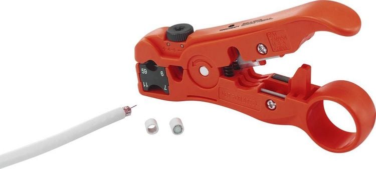 Produktbild: TOOLCRAFT TO-6609318 HSK-4132 Abisolierzange Geeignet f&uuml;r Koaxialkabel, Rundkabel
