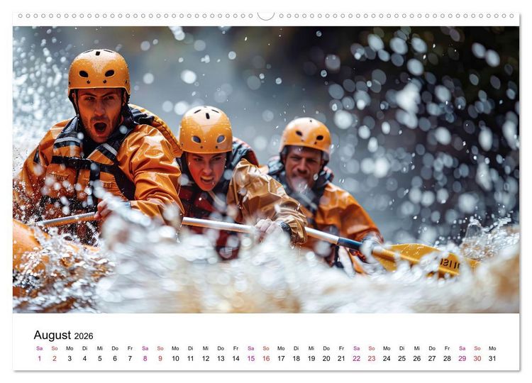 Produktbild: Rafting f&uuml;r Mutige (Wandkalender 2026 DIN A2 quer), CALVENDO Monatskalender