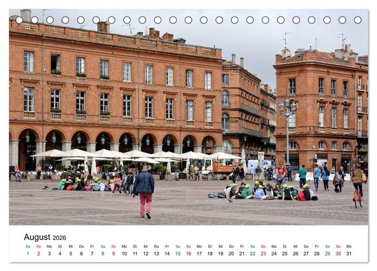 Produktbild: Frankreichs gro&szlig;e St&auml;dte - Toulouse (Tischkalender 2026 DIN A5 quer), CALVENDO Monatskalender