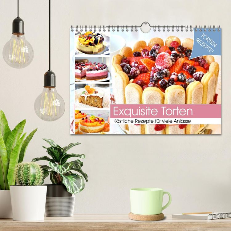 Produktbild: Exquisite Torten. K&ouml;stliche Rezepte f&uuml;r viele Anl&auml;sse (Wandkalender 2026 DIN A4 quer), CALVENDO Monatskalender