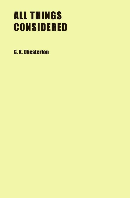 Produktbild: Chesterton, G: All Things Considered