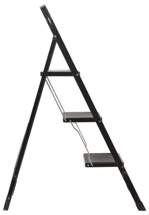 Produktbild: TOOLCRAFT TO-10398471 Stahl Klapptritt klappbar, Montage ohne Werkzeug Arbeitsh&ouml;he (max.): 2.7 m Schwarz EN 14183