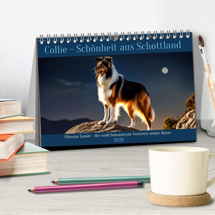 Produktbild: Traumhund Collie (Tischkalender 2026 DIN A5 quer), CALVENDO Monatskalender