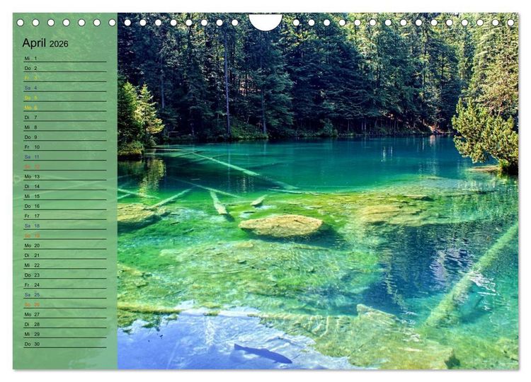 Produktbild: SeenSucht Entdecke Seen in der Schweiz Planer (Wandkalender 2026 DIN A4 quer), CALVENDO Monatskalender