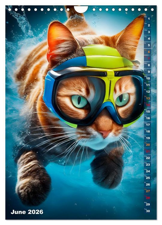 Produktbild: Outdoor sports for cats (Wall Calendar 2026 DIN A4 portrait), CALVENDO 12 Month Wall Calendar