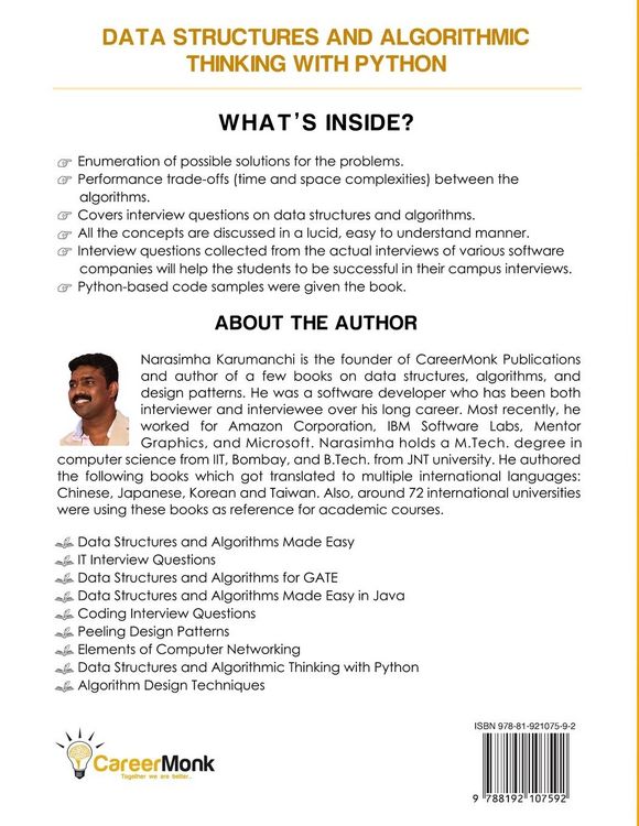 Produktbild: Data Structure and Algorithmic Thinking with Python