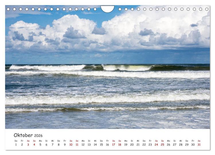Produktbild: Nordsee, Meer, Strand und Wind (Wandkalender 2026 DIN A4 quer), CALVENDO Monatskalender
