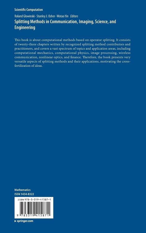 Produktbild: Splitting Methods in Communication, Imaging, Science, and Engineering