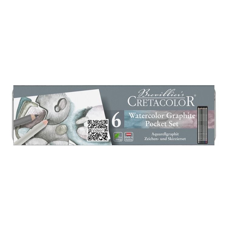 Produktbild: Cretacolor K&uuml;nstlerstifte Aquarellgraphit Pocket Set, 6er Metalletui